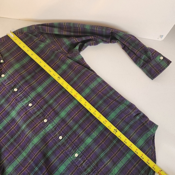 Ralph Lauren Blue Green Plaid Long Sleeve Button Down Shirt Mens Size Medium - Picture 5 of 8